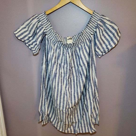 Cynthia Rowley Off the Shoulder 100% Linen Dress Size Small - Picture 3 of 7